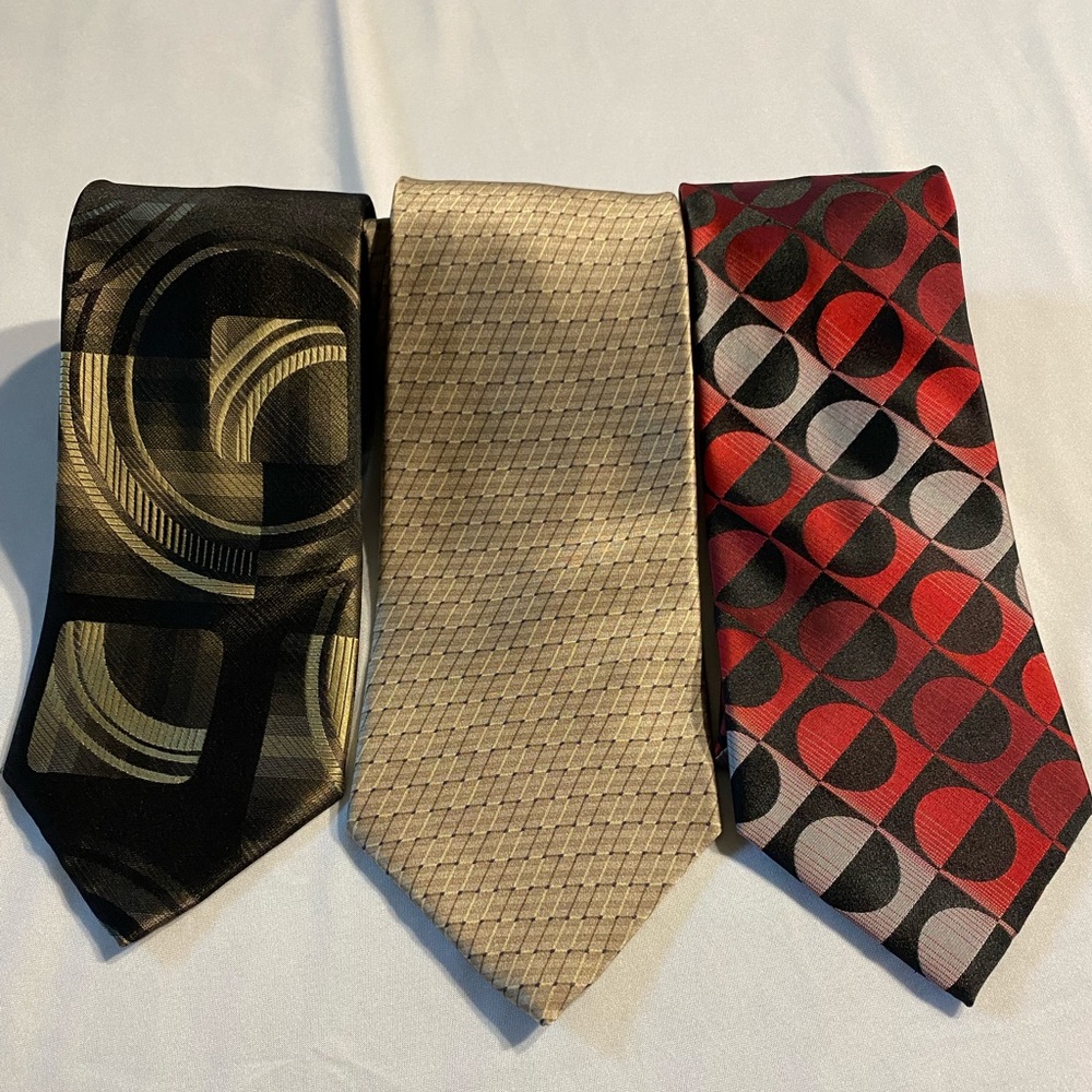 3 EUC Arrow 100% silk Neckties
